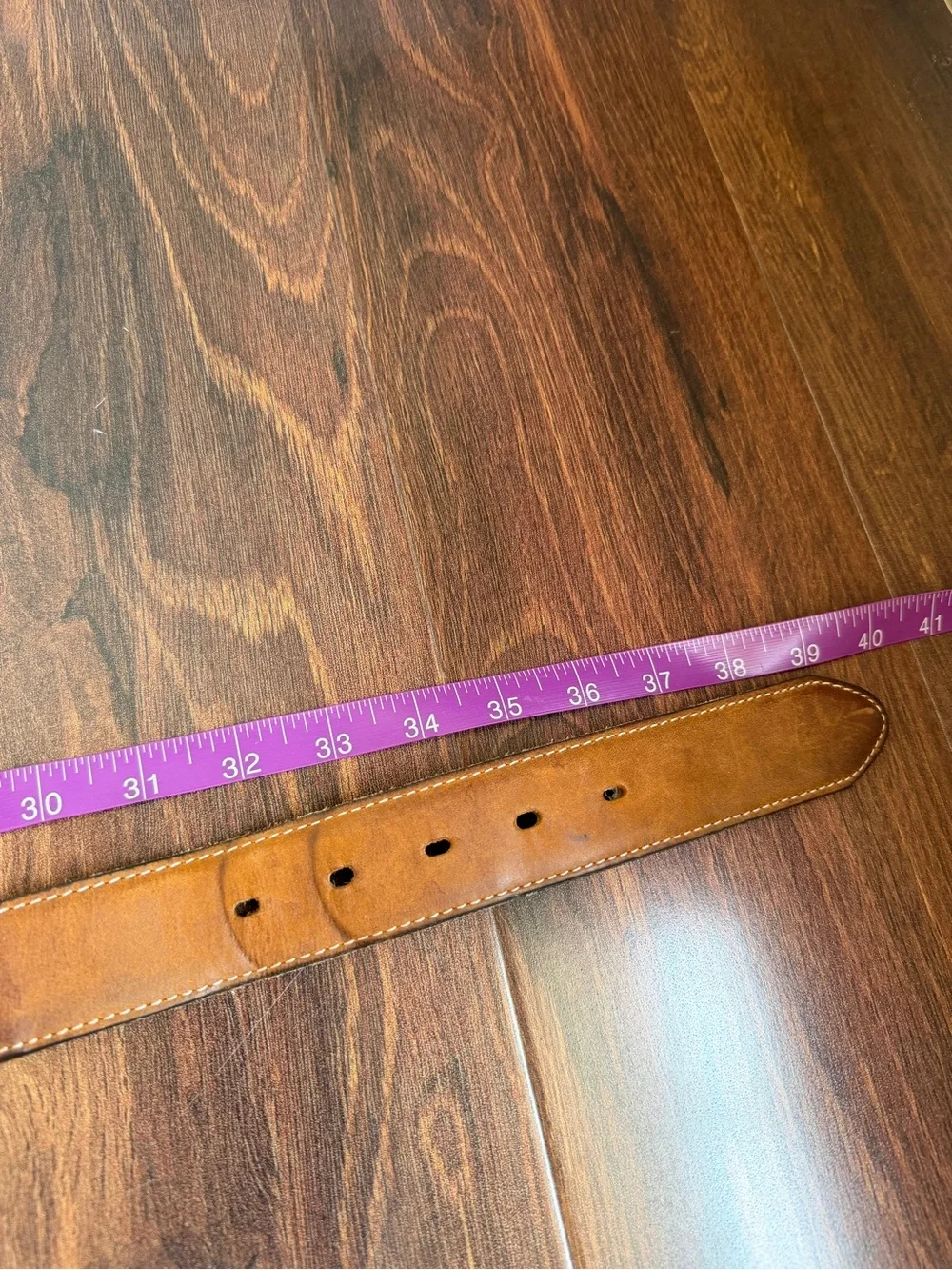 Justin Top Grain Leather Western Belt Size 34 Silver Round Hardware